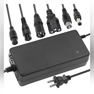 54.6V 2A Li-ion Battery Charger, 13S 48V with Multiple Plugs for Electric Bike